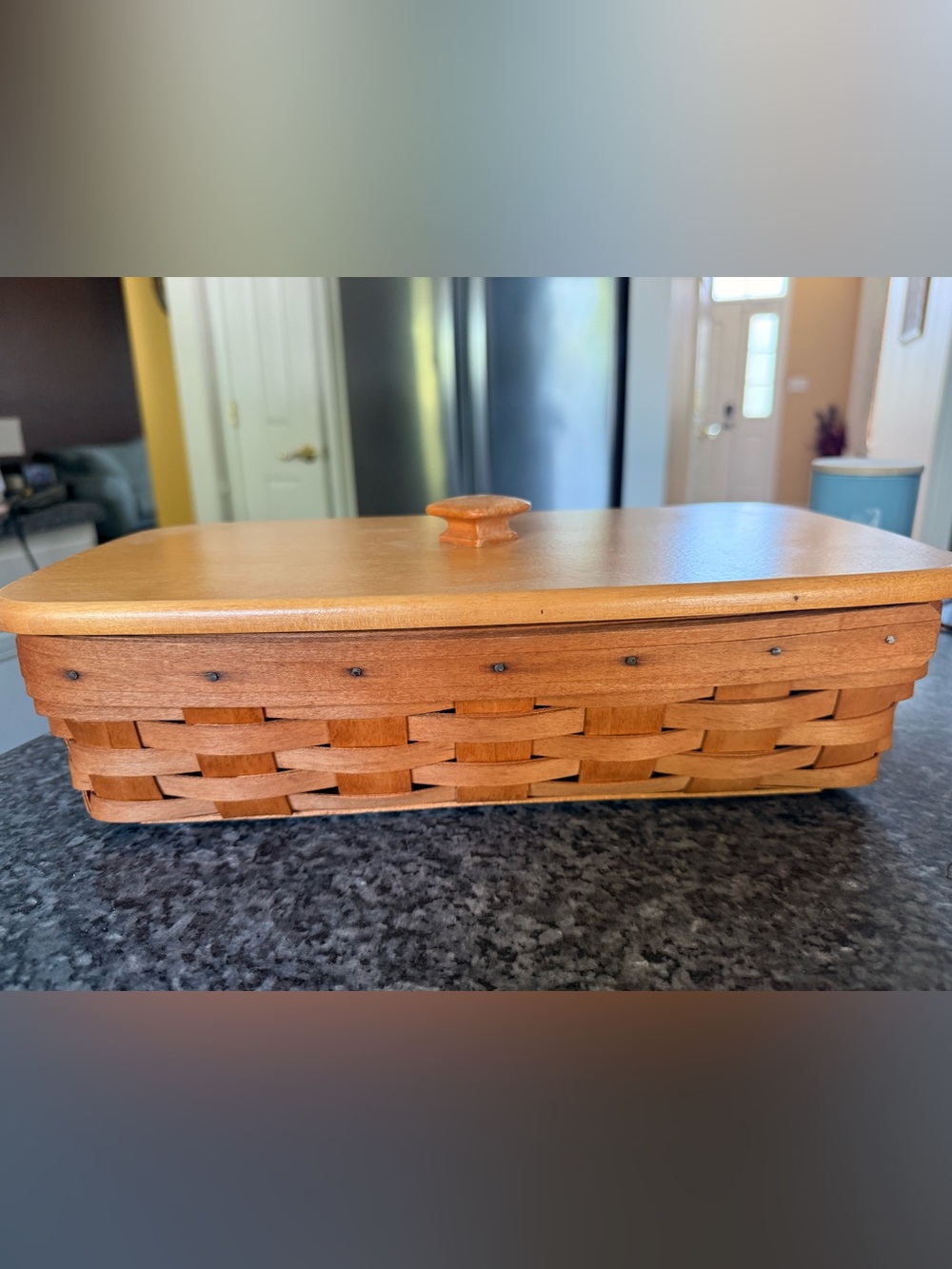 LONGABERGER  Bread Basket - 1993 with liner and lid-Signed -